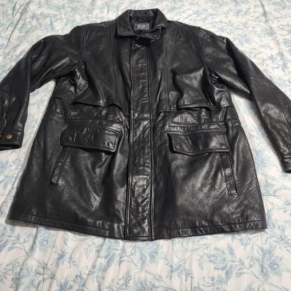 Size 3XL Tall Men's Leather Peacoat Buttery Soft